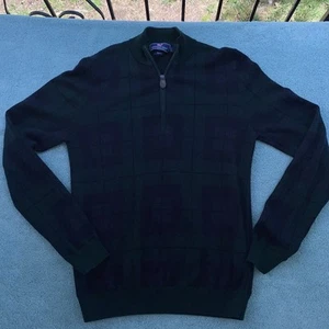 Vineyard vines Merino Wool 1/4 Zip Sweater Youth Large(16) Green And Blue - Picture 1 of 9