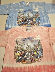 Disney World Boy Girl Shirt Lot Size Medium Large Magic Kingdom Blue Pink Short - Picture 1 of 10