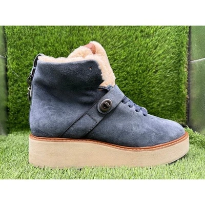 Botas Coach para mujer excursionista urbano azul denim gamuza piel de oveja G1354 - talla 10 Foto 1 de 4
