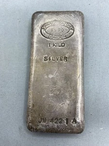 1 Kilo 999 Fine Silver Vintage Johnson & Mathey Bar /Ingot - V Early Serial No - Picture 1 of 5
