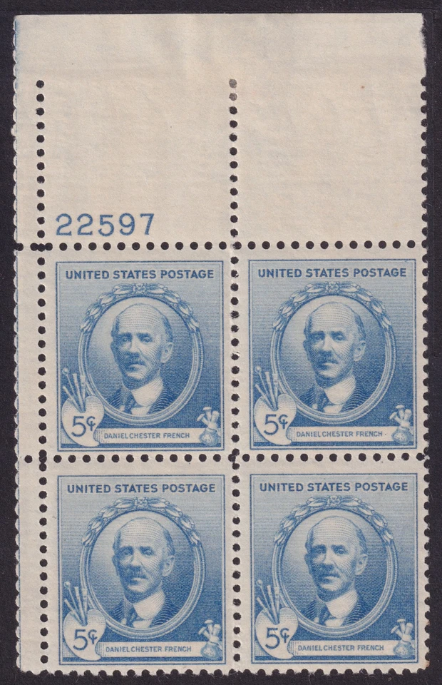 US 892 5c x 4 MHVF UL P#22597 Bo4 HINGE ON MARGIN PART FROM 1940 MAKING THEM NH - Image 1 of 2
