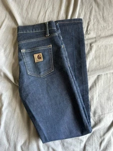 Carhartt WIP Mens Size 30 Blue Denim Jeans Slim Fit Rebel Pant W30 L32 Bottoms - Picture 1 of 5