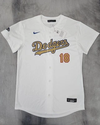 Camiseta Nike Dodgers Yoshinobu Yamamoto Gold Collection WS Champions Juvenil XL  Foto 1 de 4