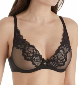 NUEVO SIN ETIQUETAS Sujetador de encaje espuma de alambre negro Chantelle 32DDDD estilo 6762 - Imagen 1 de 1