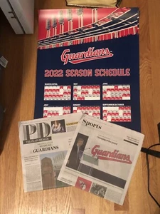 Cleveland Guardian’s Scehdule Poster w/ Plain Dealer Announcing Name Change!! - Picture 1 of 1