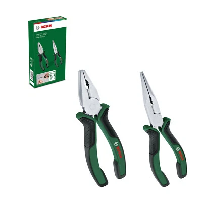 Bosch Pliers 2-Piece Set Heavy Duty Ergonomic Chrome Nickel Plated - image 1 of 4