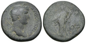 Ancient Roman Bronze Sestertius Coin - Rome 134-138 AD - Hadrian and Fortuna - Picture 1 of 4