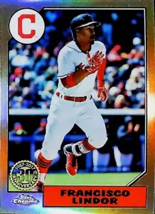 Francisco Lindor 2017 Topps Chrome 1987 Refractor Insert Card #87T-11 🔥🔥 - Picture 1 of 2