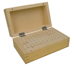Organizador de soporte de vástago de 6,5"" x 4"" x 2,75"" de madera 3/32"" caja de almacenamiento 72 orificios - Imagen 1 de 1