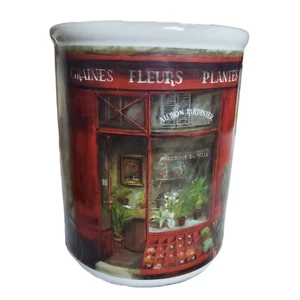 French Flower Shop Cafe Kitchen Utensil Crock Holder Fleurs Cypress Home Paris - Picture 1 of 8