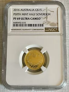 Australia 2016 Perth Mint Half Sovereign $15 Gold NGC PF69 ULTRA CMAEO SKU# 7054 - Picture 1 of 2