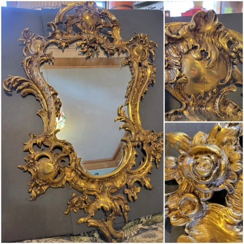 Gilding Bronze Rococo Mirror rose Cover