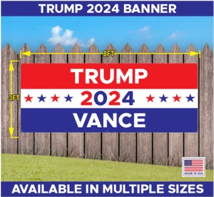 TRUMP VANCE MAGA  2024 BANNER MULTIPLE COLORS - Picture 1 of 8