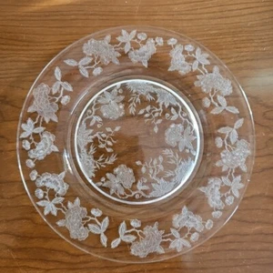 Plato de ensalada de árbol indio de cristal Duncan & Miller vintage 7 3/8" - Imagen 1 de 10