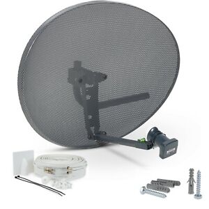 80cm zone 2 satellite dish & Twin lnb + 20m Twin White kit For Freesat / Sky HD