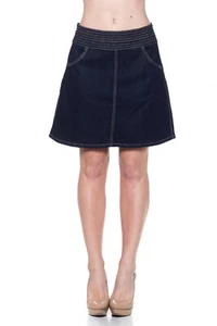 NWT Stretch Denim Dark Blue Mid Skirt,size S to XL - #SG-56276 - Foto 1 di 3
