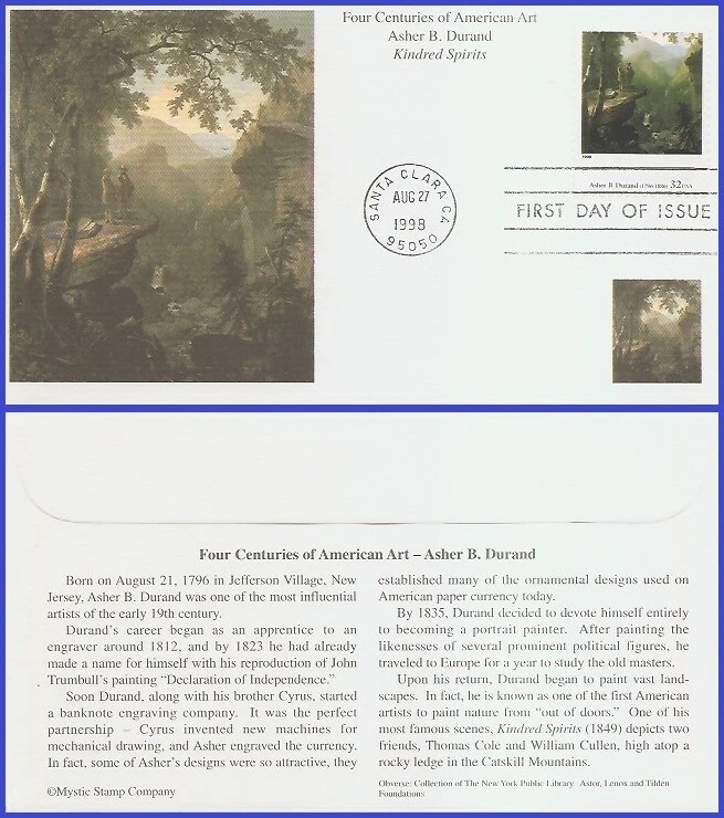 USA5 #3236g U/A MYSTIC FDC   American Art Asher Brown Durand - Image 1 of 1