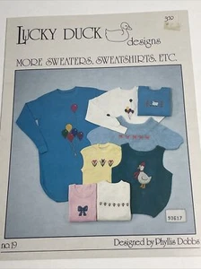 Lucky Duck Designs More Sweaters Sweatshirts Flowers Goose Cross Stitch Pattern - Picture 1 of 5