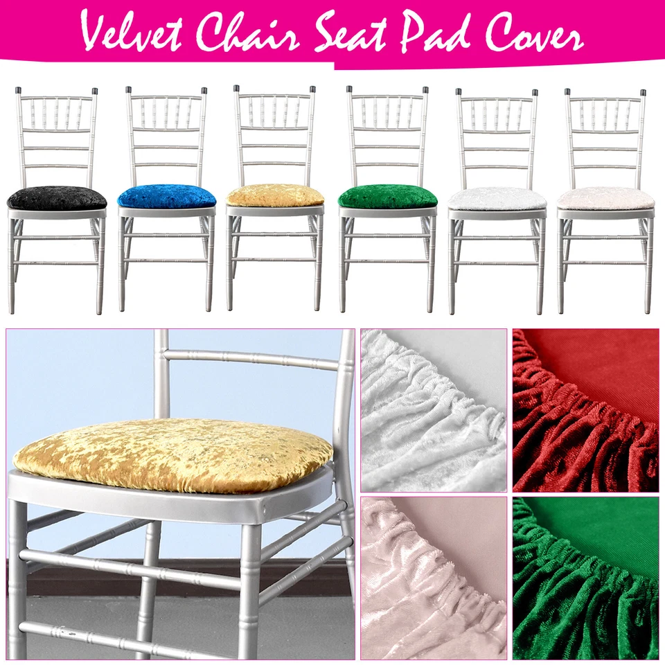 1-100pcs Weich Zerdrückter Samt Esszimmerstuhl Sitzbezug Schutz Husse Dekor - Bild 1 von 1