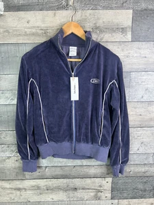 Urban Outfitters iets frans Track Jacket Size XS Blue Velour Zip Up Casual Y2K - Picture 1 of 10