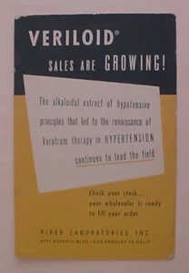 US PATENT MEDICINE VERILOID , RIKER LABORATORIES - Picture 1 of 1