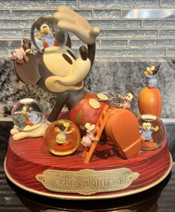 Disney Mickey Mouse Snow Globe Music Box Mickey's Nightmare - Picture 1 of 15