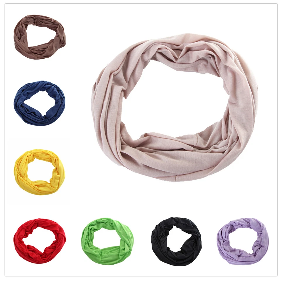 Damen/Herren Loopschal Snood Schlauchschal Rundschal in vielen schönen Uni-Farbe