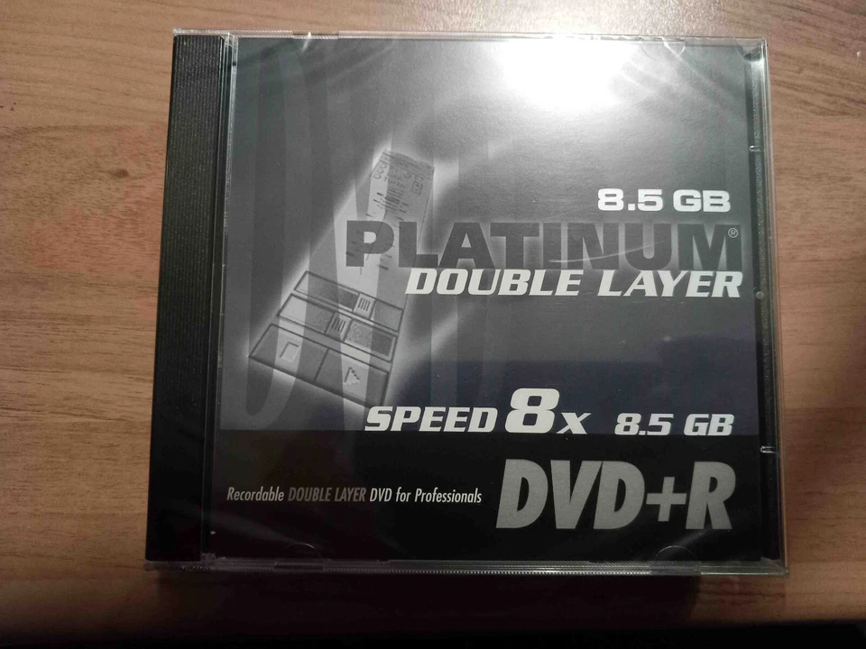 Platinum DVD, double Layer, Speed 8x, 8,5 GB, DVD+R, in Hülle, 4 oder 5 Stk. - Bild 1 von 1