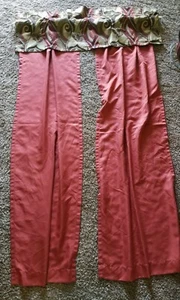 One Pair Draperies & Valance-27" x 84" -Valance-50" x 18"-EUC - Picture 1 of 10