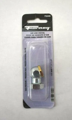 Forney 75540 Airline Ball Swivel Brass Fitting 1/4" Male NPT x 1/4" Female NPT - Image 1 of 4