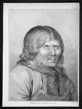 1785 Capt. Cook Antique Print of a Man of Kamchatka Peninsula East Russia, 1779