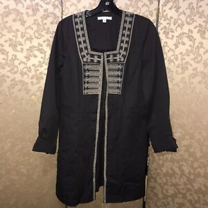 CAbi #184 Charcoal Gray Jacket TURKISH DELIGHT Embellished Duster 8