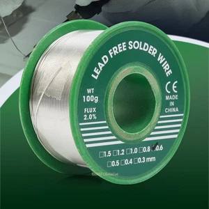 Alambre de soldadura fundente con núcleo de colofonia sin plomo Sn99.3Cu0.7 100 g/3.5 oz diámetro 0.6 mm - Imagen 1 de 7