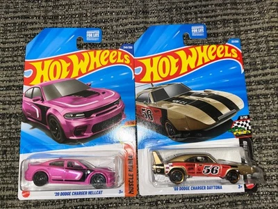 2025 Hot Wheels New ‘20 Dodge Charger Hellcat Pink | '69 Dodge Daytona Charger - Image 1 of 4