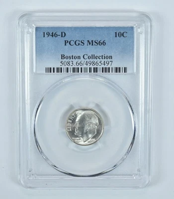 1946-D Roosevelt Dime Boston Collection MS66 PCGS Blue Label *4542 - Image 1 of 4