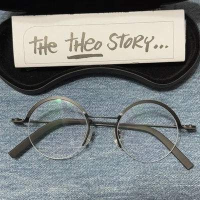 THEO BELGIUM eyewear Almond Mellow potatoes Eyeglasses Frame Black 468 - Image 1 of 4