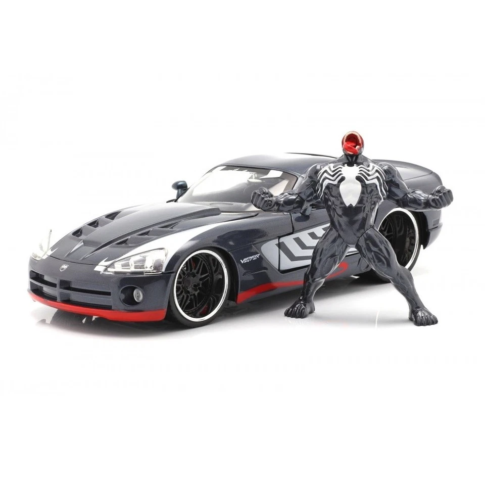 1:24 Dodge Viper 2008 Venom Spiderman JADA car + figure Diecast modelcar - Image 1 of 2