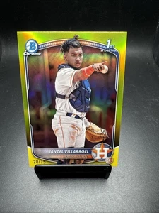 Jancel Villarroel 2025 Bowman Chrome 1st Year Yellow Refractor Ssp 28/75 Astros - Picture 1 of 6
