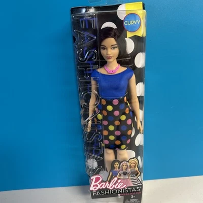 Barbie Fashionistas #51 Muñeca asiática CURVY 2016 DVX73 Vestido divertido de lunares NUEVO LEER Foto 1 de 4