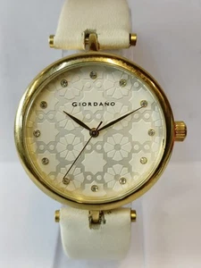 GIORDANO QUARTZ WHITE DIAL 2767 WOMEN'S WORKING CONDITION - Picture 1 of 20