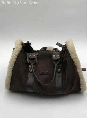 UGG Womens Brown Leather Outer Pockets Double Handle Travel Duffle Bag - Image 1 of 4