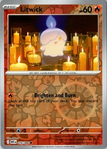 Litwick Reverse Holo Common SV: White Flare 016/086 casi nuevo - Imagen 1 de 2