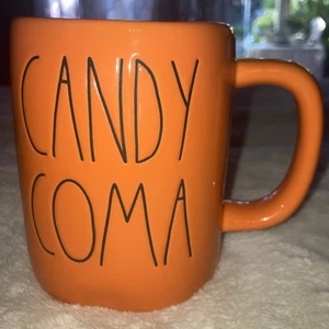 Rae Dunn Artisan Collection 208 Halloween Orange CANDY COMA Coffee Mug - 22oz. - Picture 1 of 4