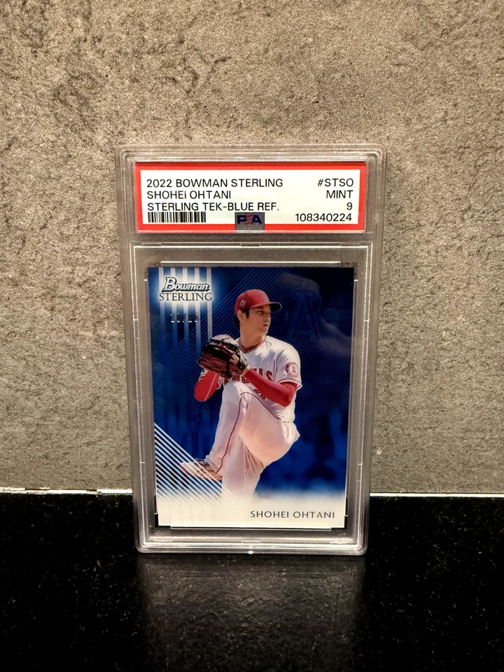 2022 Bowman Sterling Shohei Ohtani Sterling Tek Blue /25 #ST-SO PSA 9 - Image 1 of 2