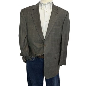 Jos A Bank hellbraun grau Blazer 43R 2 Knopf kariert Sport Mantel Anzug Jacke - Bild 1 von 10
