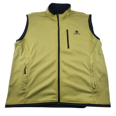 Zero Restriction Golf Vest Mens 2XL Mustard Wynn Golf Club Logo Full Zip - Image 1 of 4