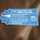 Jimmy Fallon Race Through New York Blue Entrance Card Universal Studios ORLANDO