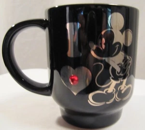 NEU Disney Store I Love Herz Mickey Mouse schwarz Kaffee Tee Becher Tasse Edelsteine - Bild 1 von 2