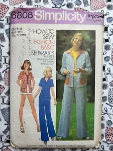 Simplicity Pattern 6808 Young Junior/Teens Shirt Pants or Shorts Size 9/10 Cut - Picture 1 of 3