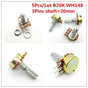 5 Stück WH148 Topf B20K 20K Lineare Potentiometerwelle 20 mm 3-polig 3-polige Waschmutter - Bild 1 von 5